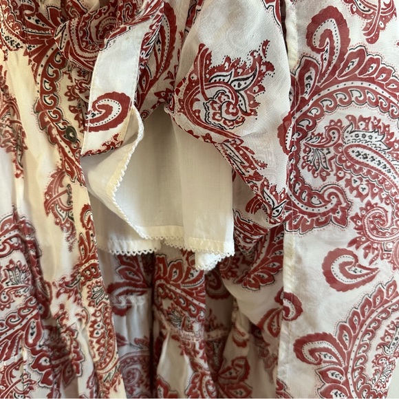 Anthropologie Aleah Allaire Paisley Printed Maxi Dress Cottagecore Lace boho - Picture 11 of 13